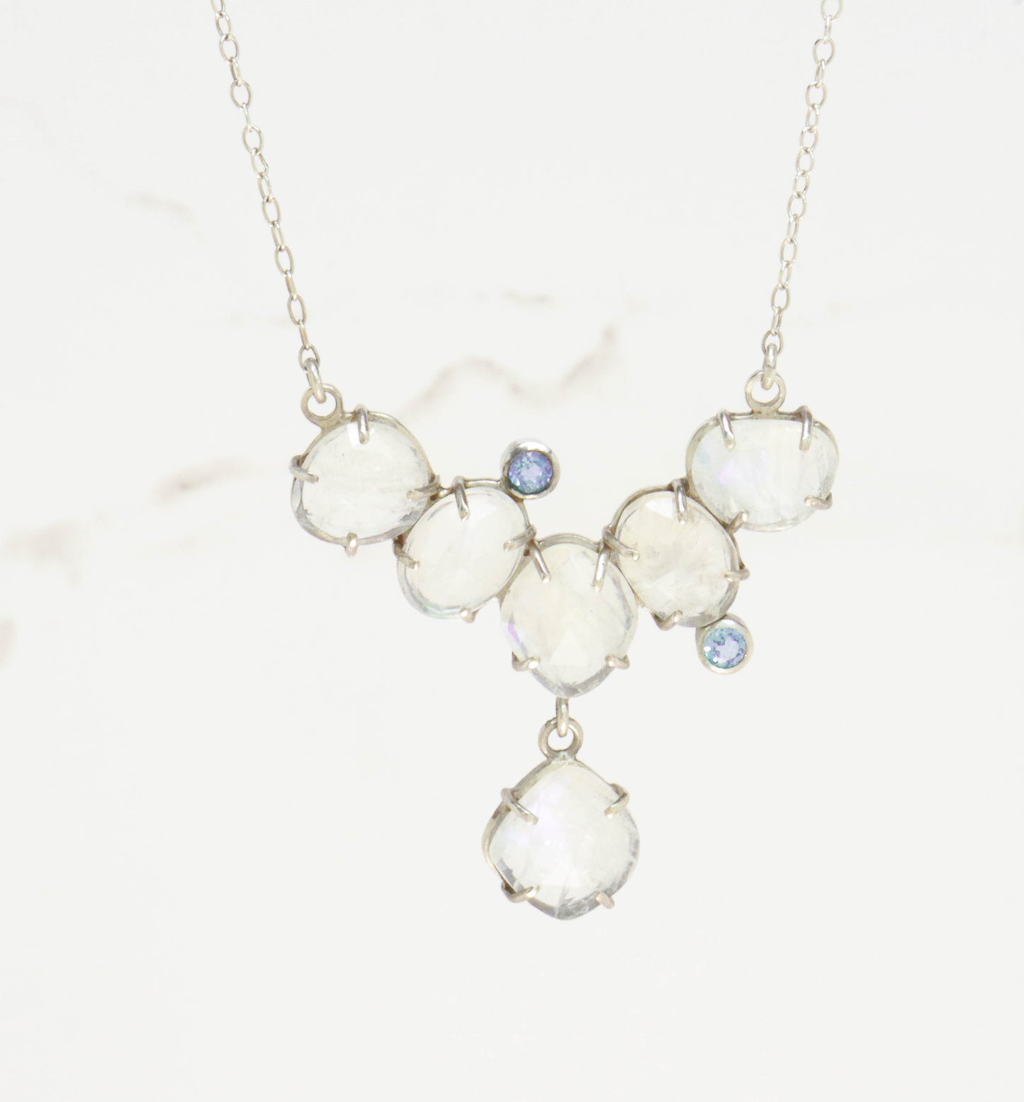 Moonstone & Blue Topaz Necklace