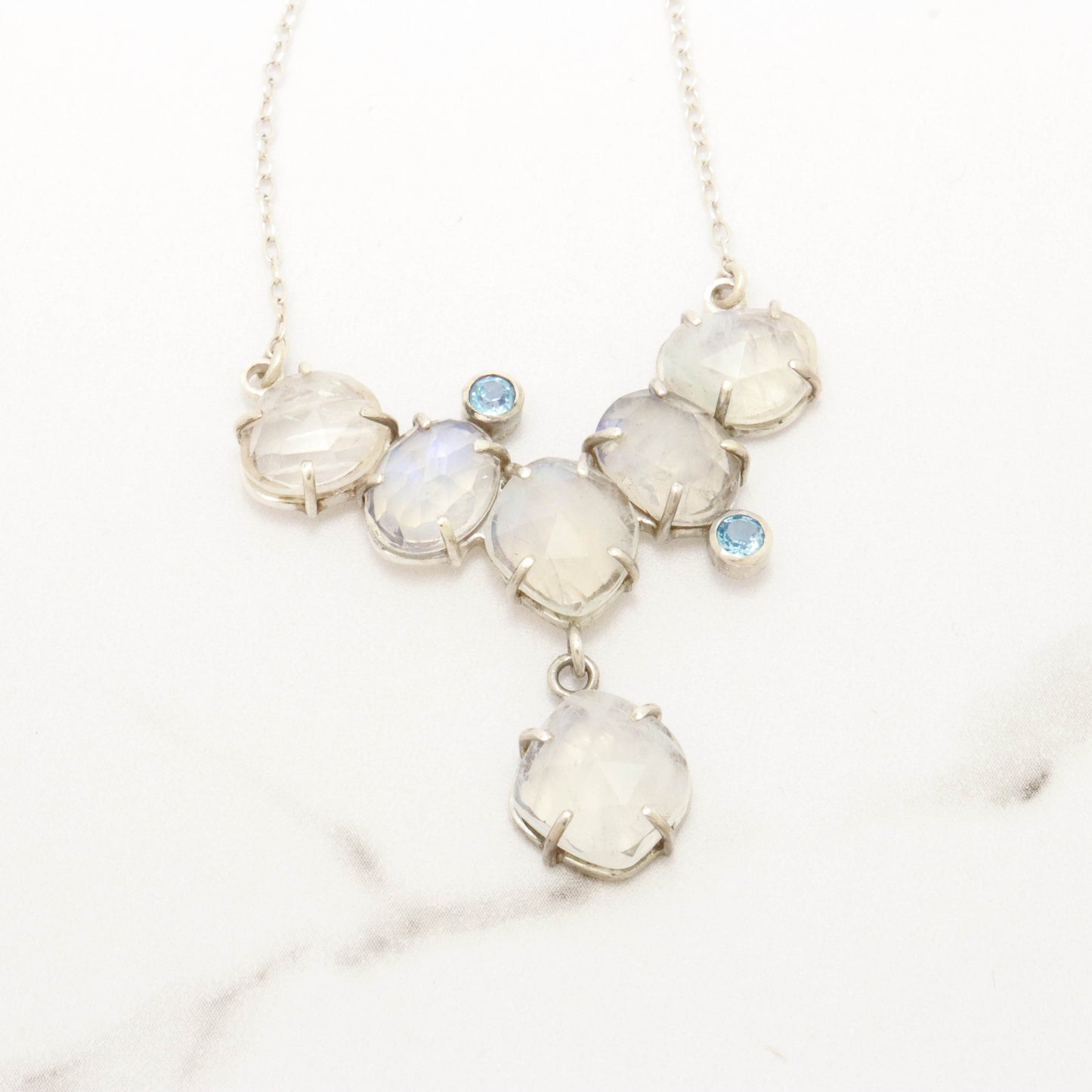 Moonstone & Blue Topaz Necklace