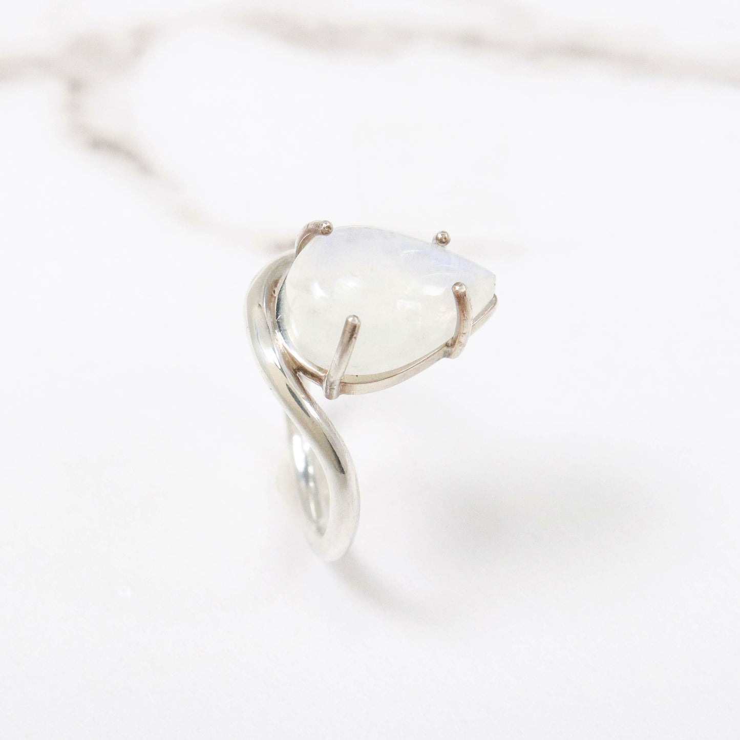Moonstone Pear Wave Ring