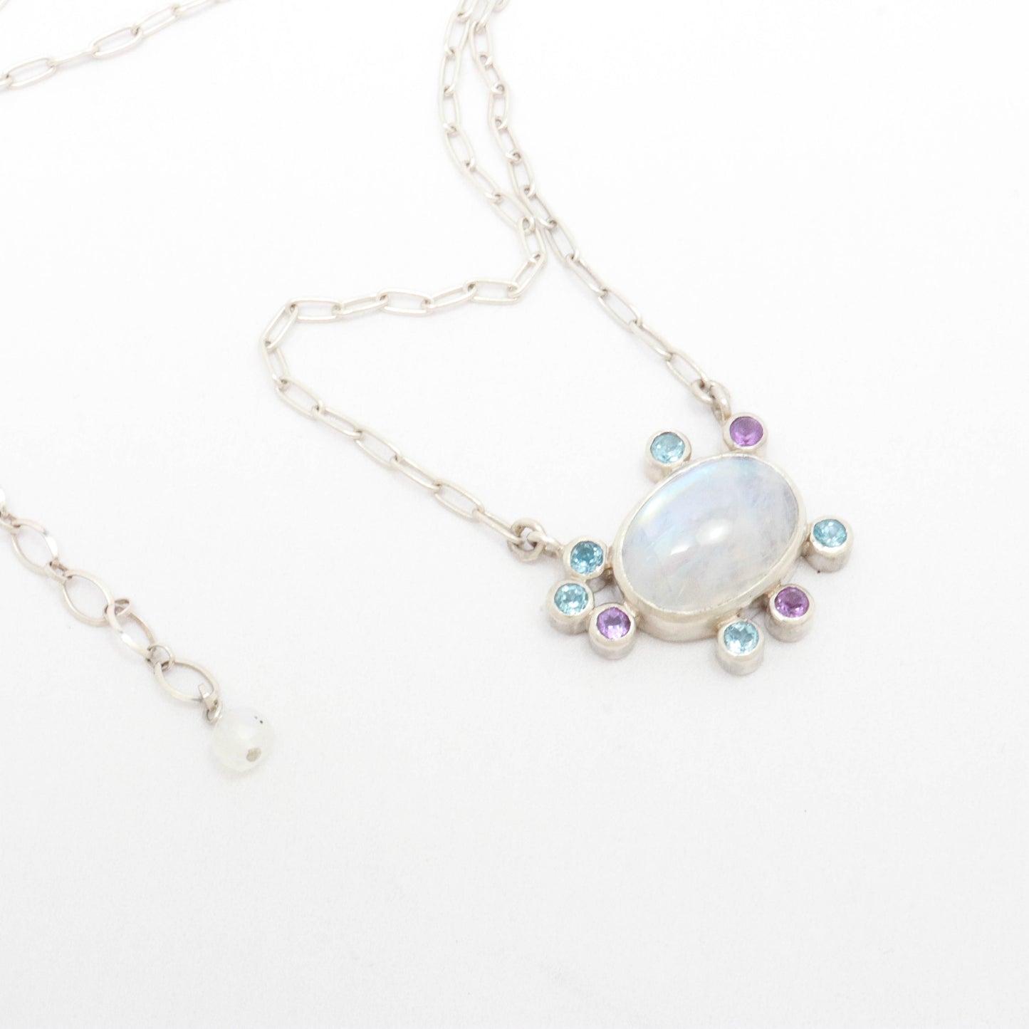Rainbow Moonstone & Multi Gemstone Necklace