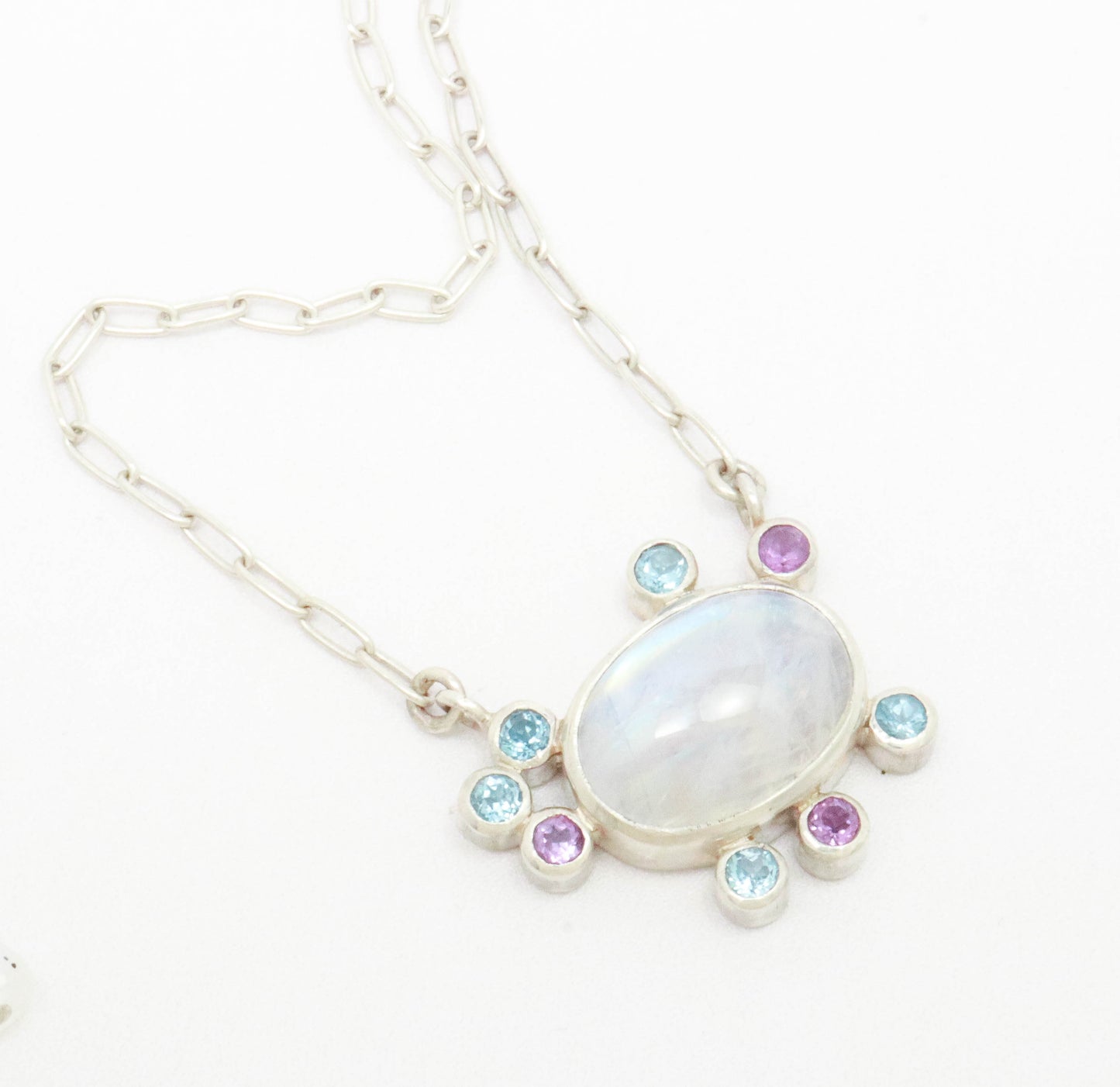 Rainbow Moonstone & Multi Gemstone Necklace