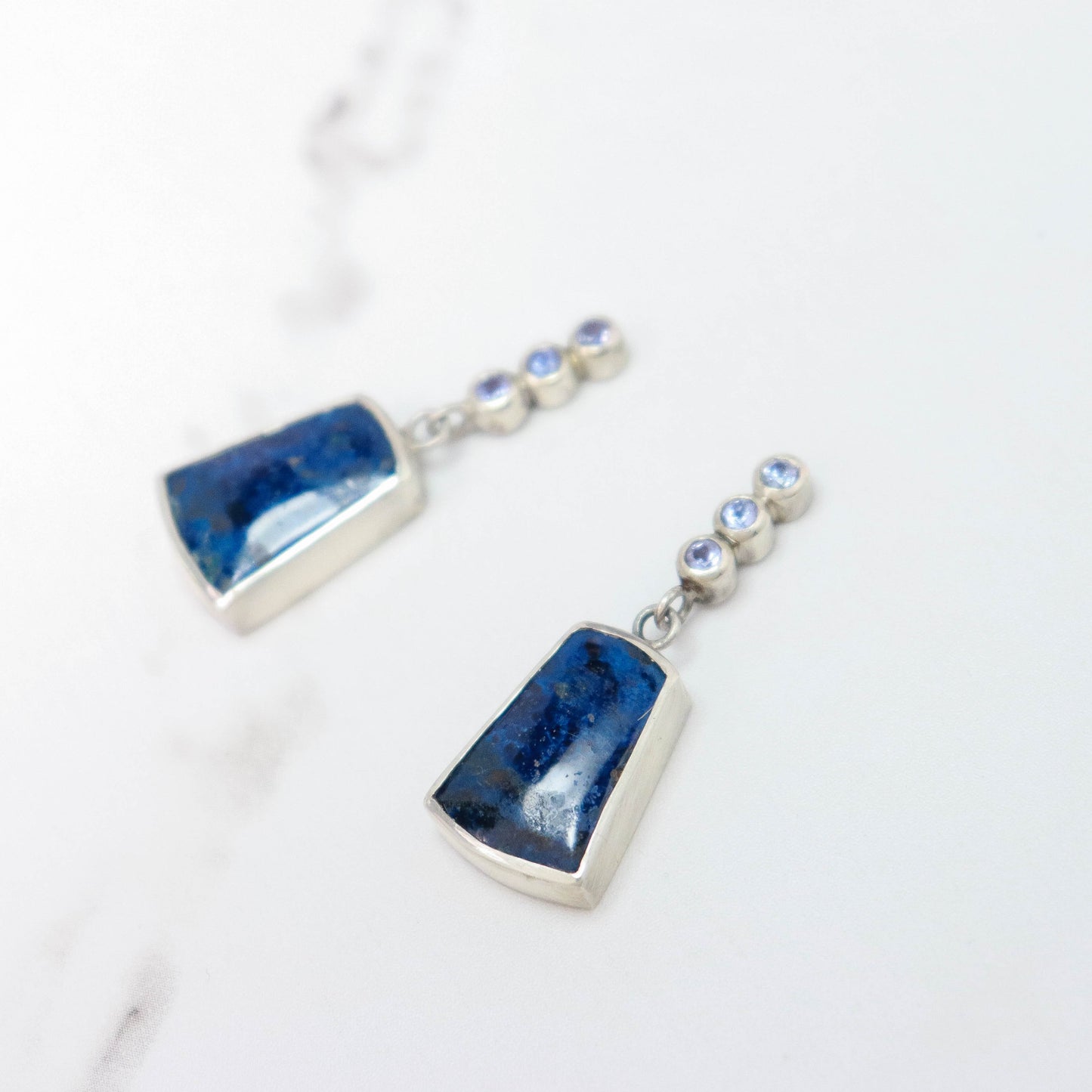 Opalized & Tanzanite Drop Earrings