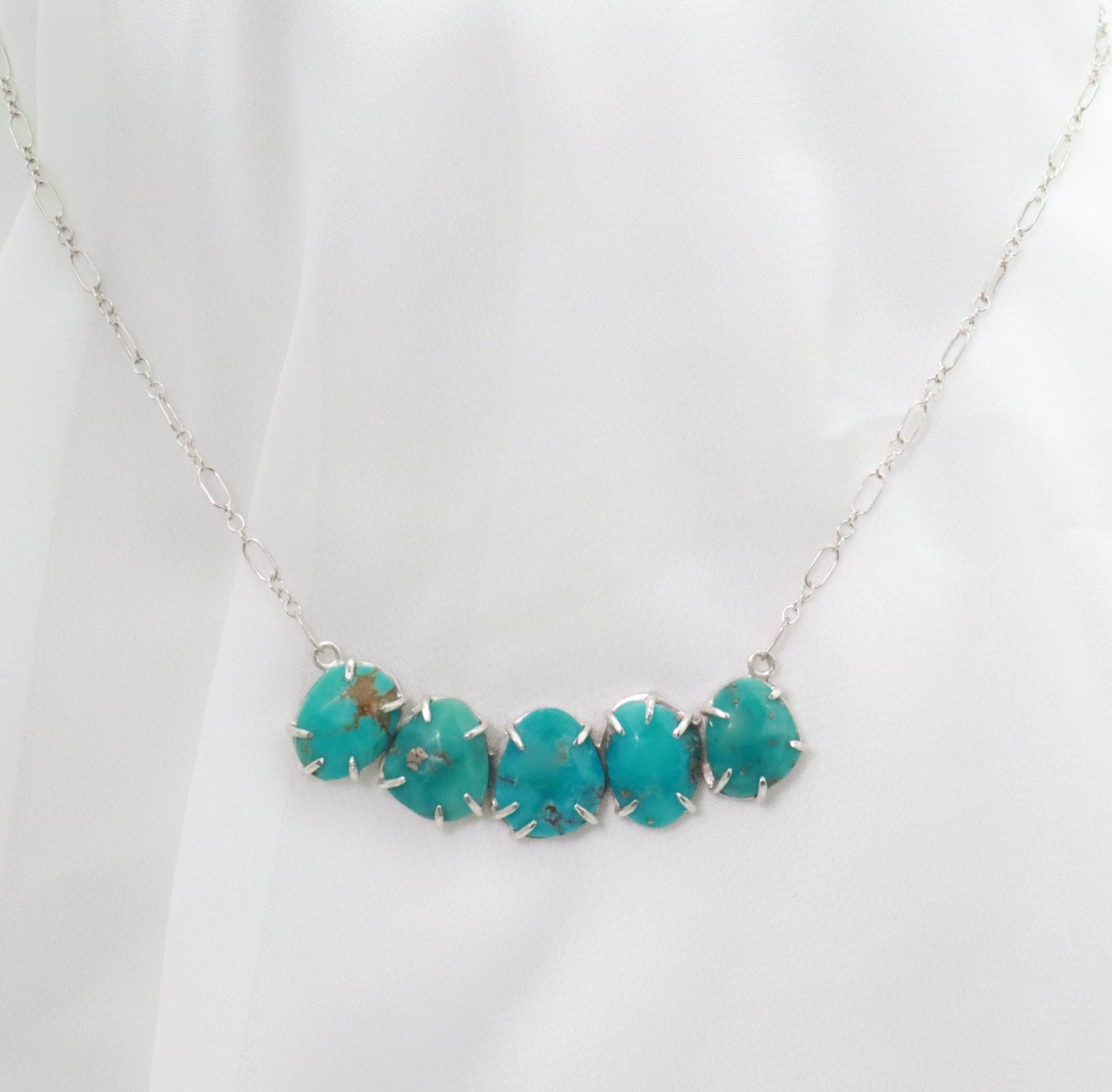 Turquoise Rosecut Facet Necklace