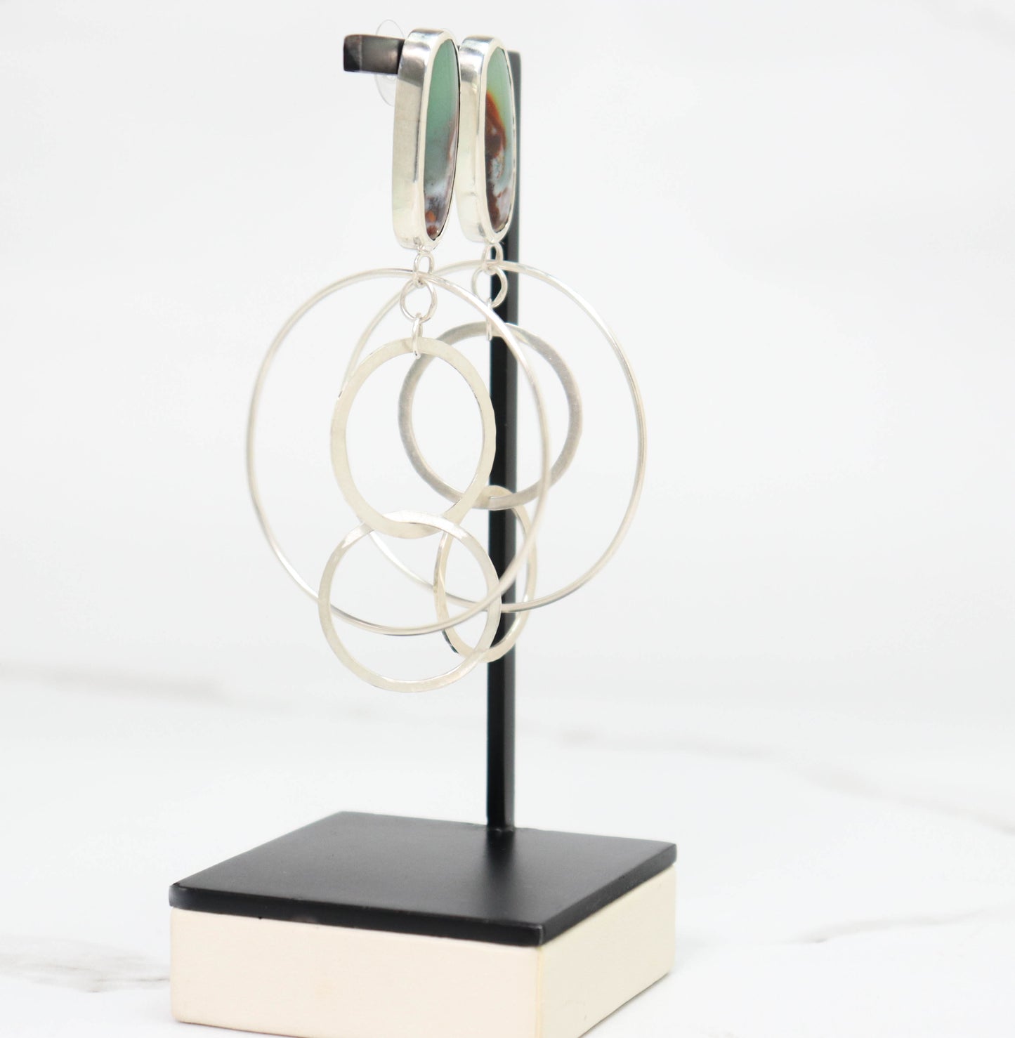 Valeria Antoinette Jewelry, Dancing Dangle, Interlocking Rings, Casual Elegance, High end handmade