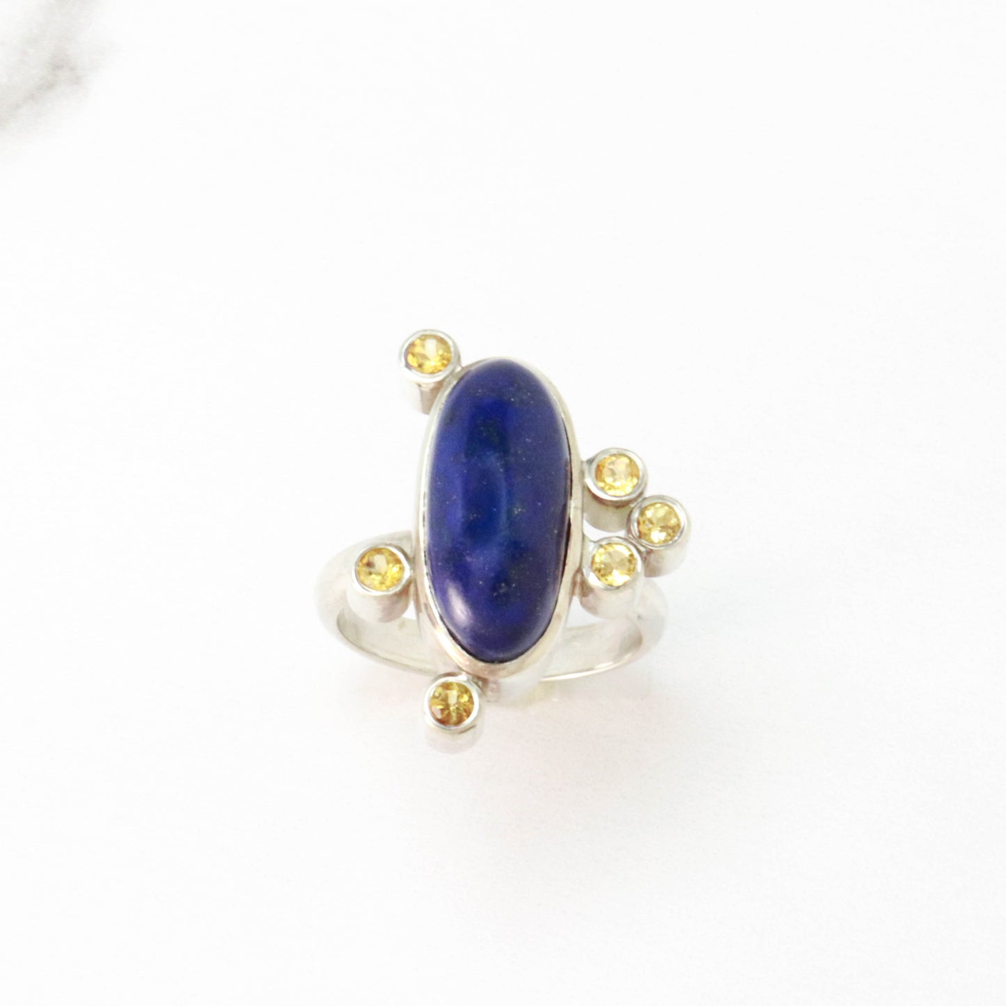Lapis Lazuli & Citrine Sterling Silver Ring