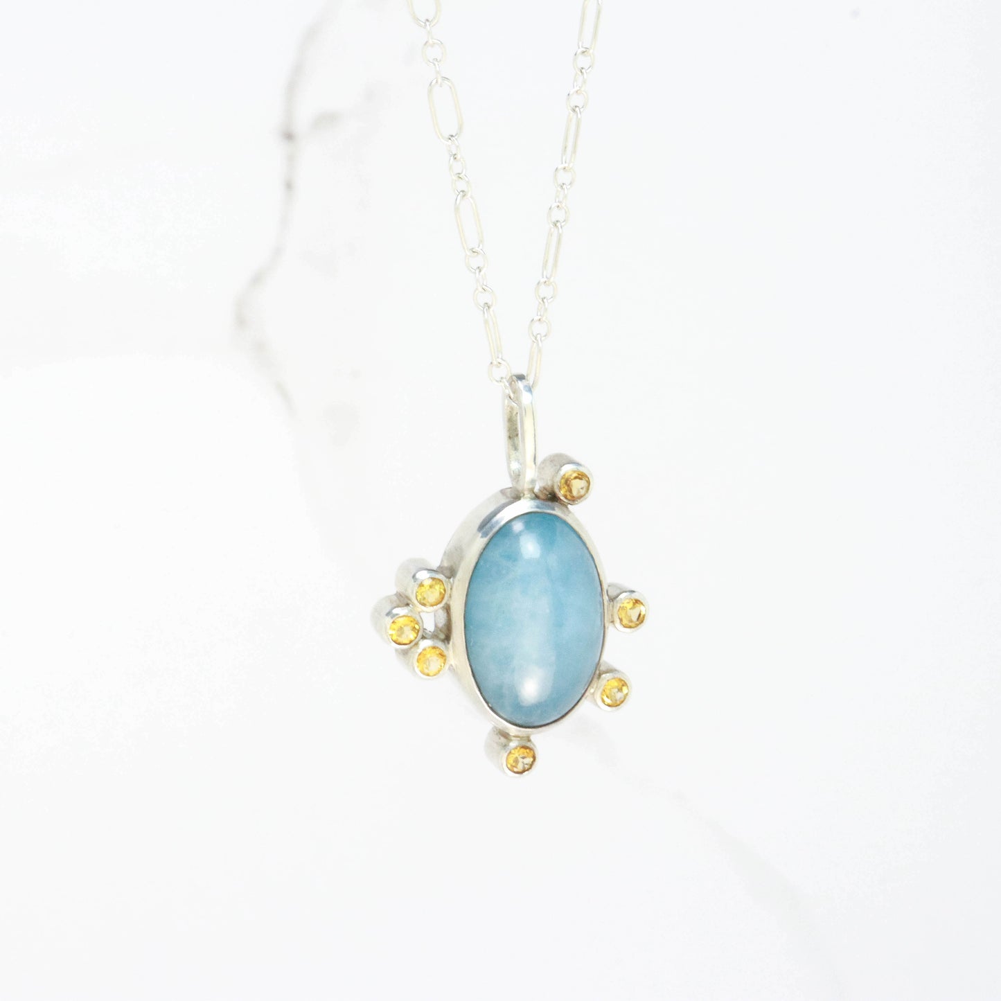 Aquamarine & Citrine Necklace