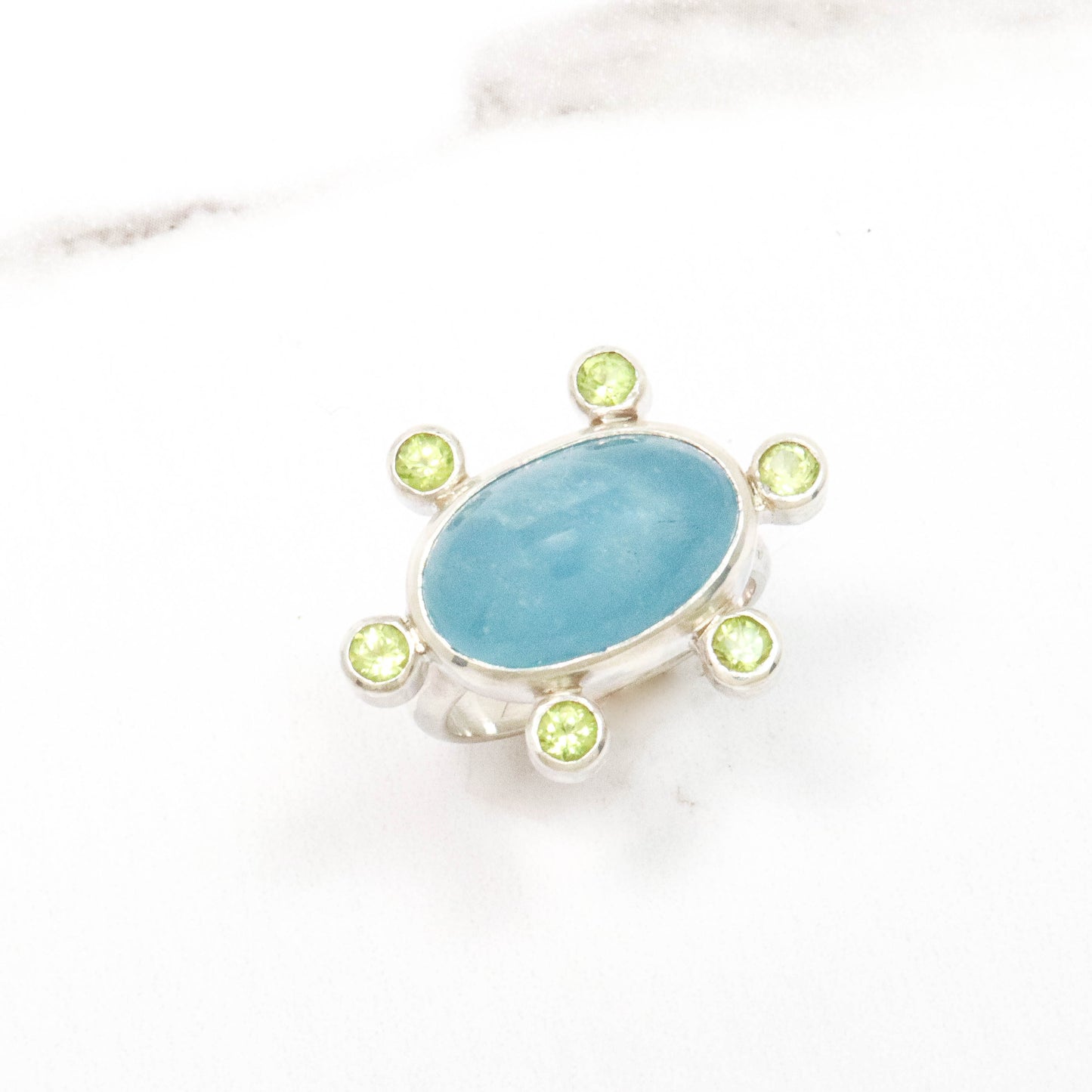 Aquamarine & Peridot Ring