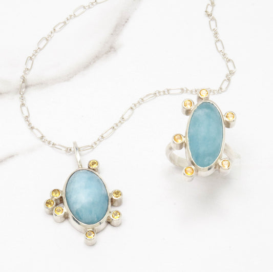 Aquamarine & Citrine Set