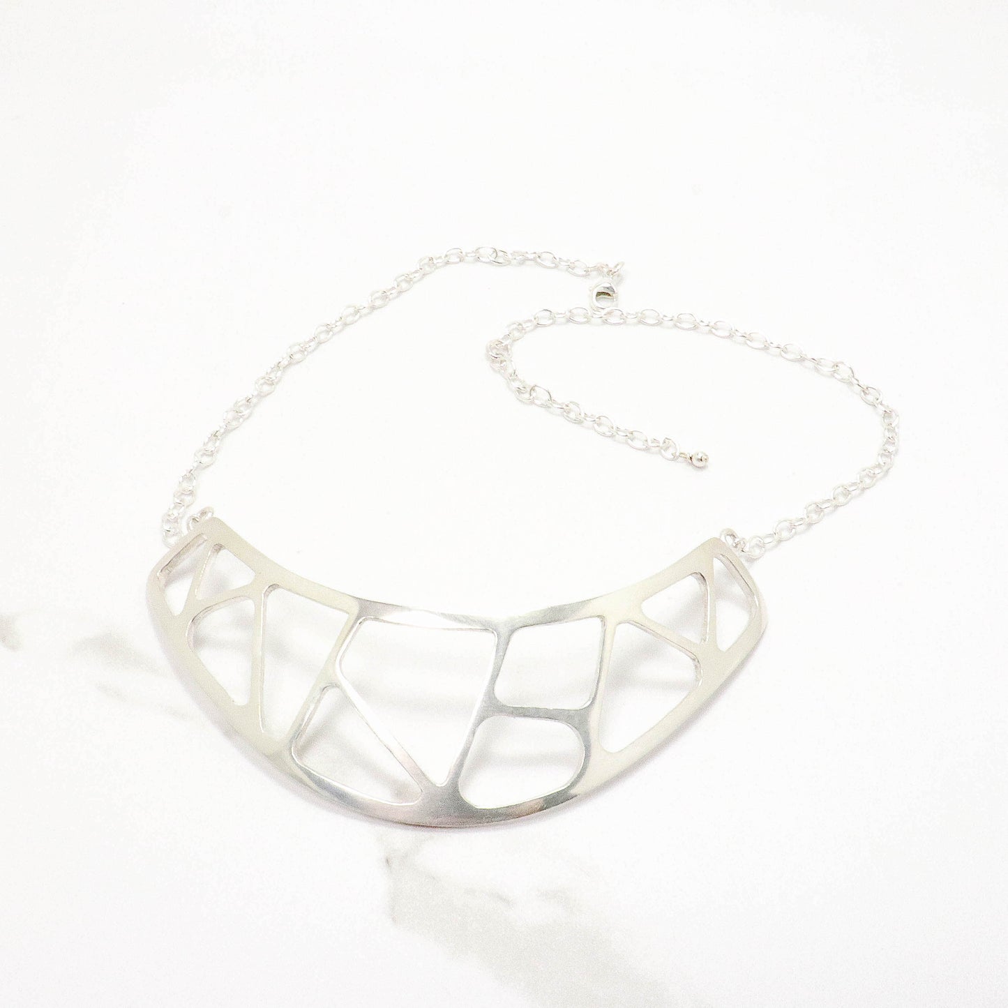 abstract cage choker collar necklace, open work necklace,