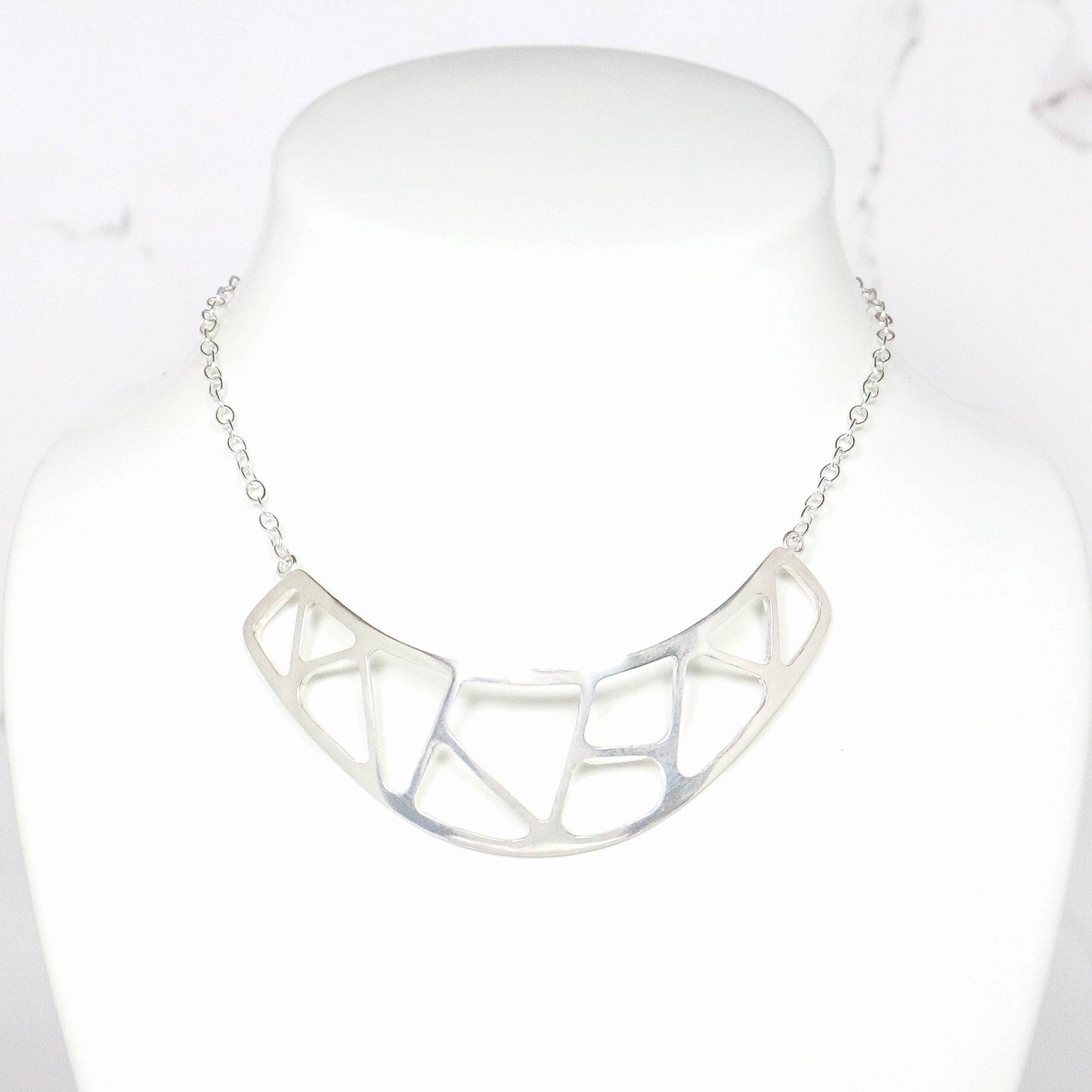 Cut Out Collar Sterling Silver Necklace