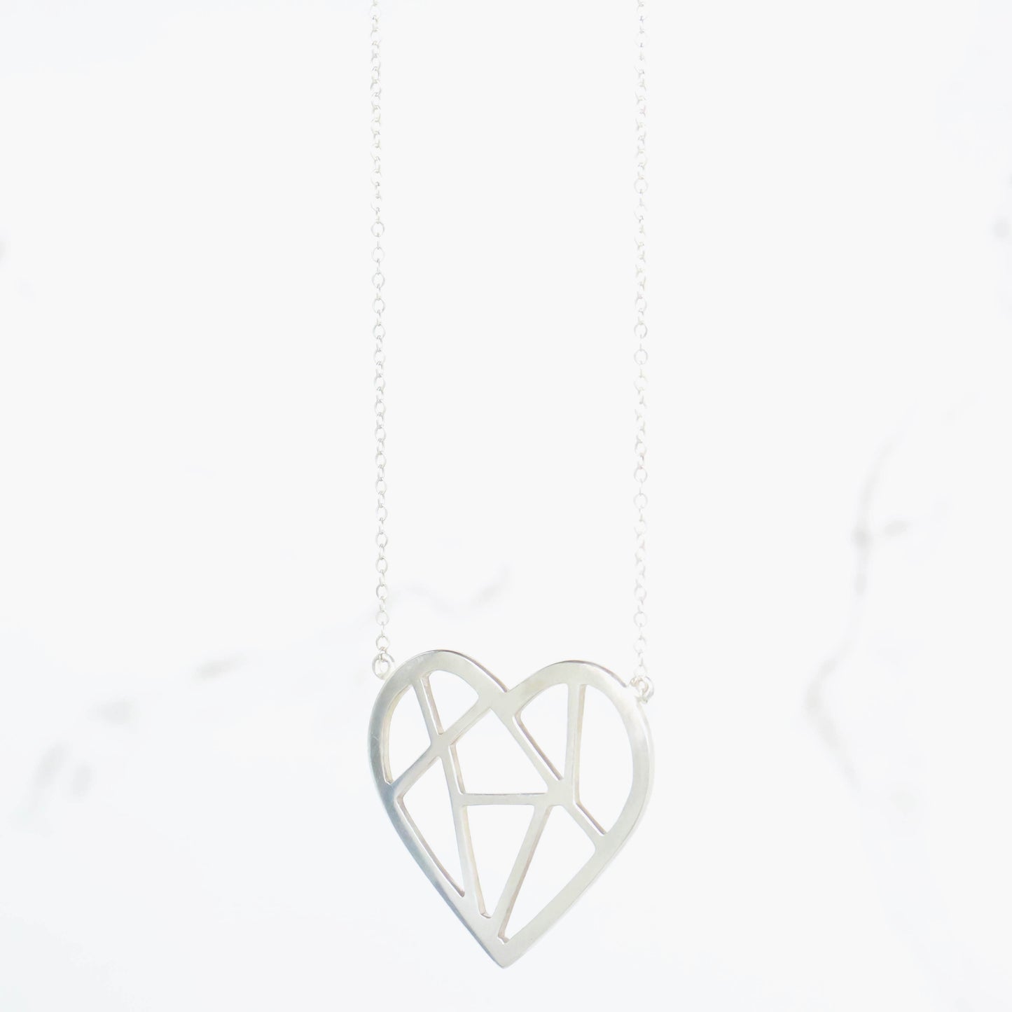 Cut Out Heart Sterling Silver Necklace