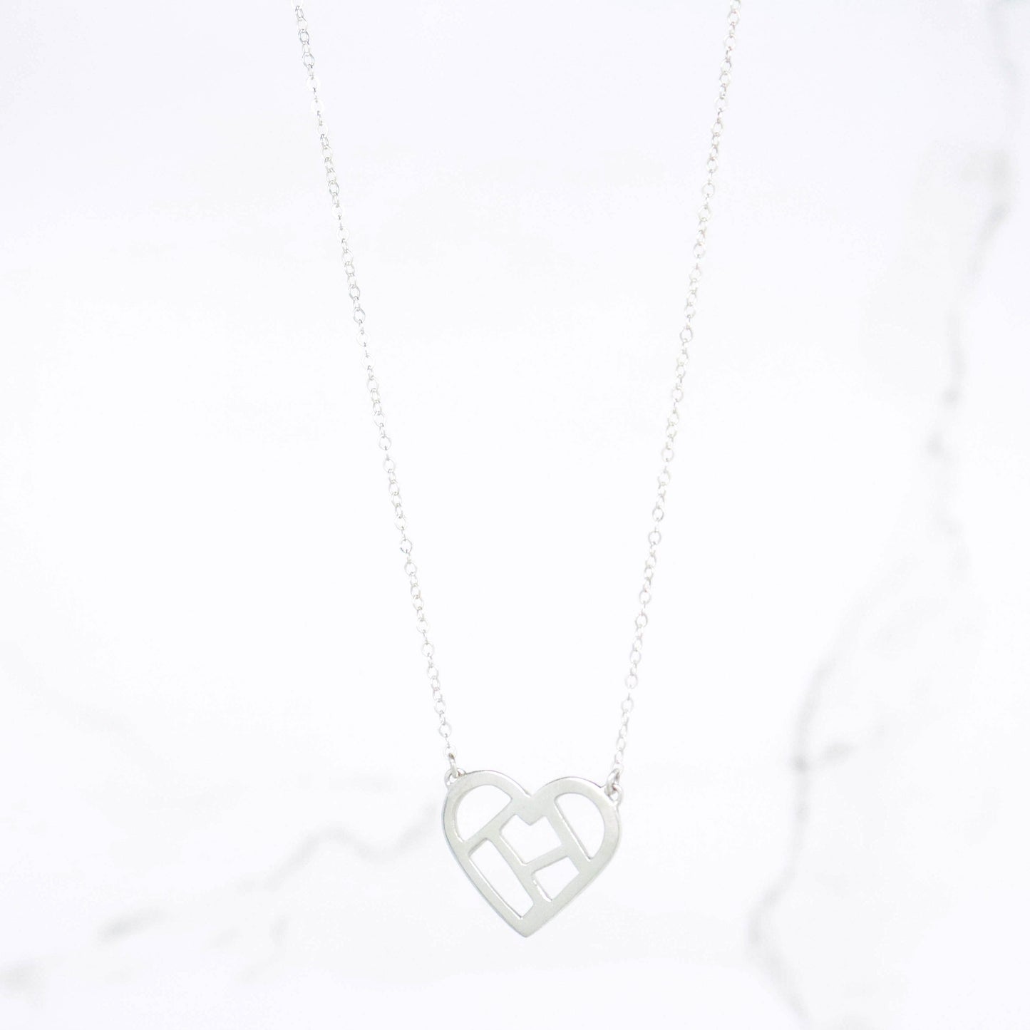 Cut Out Heart Sterling Silver Necklace