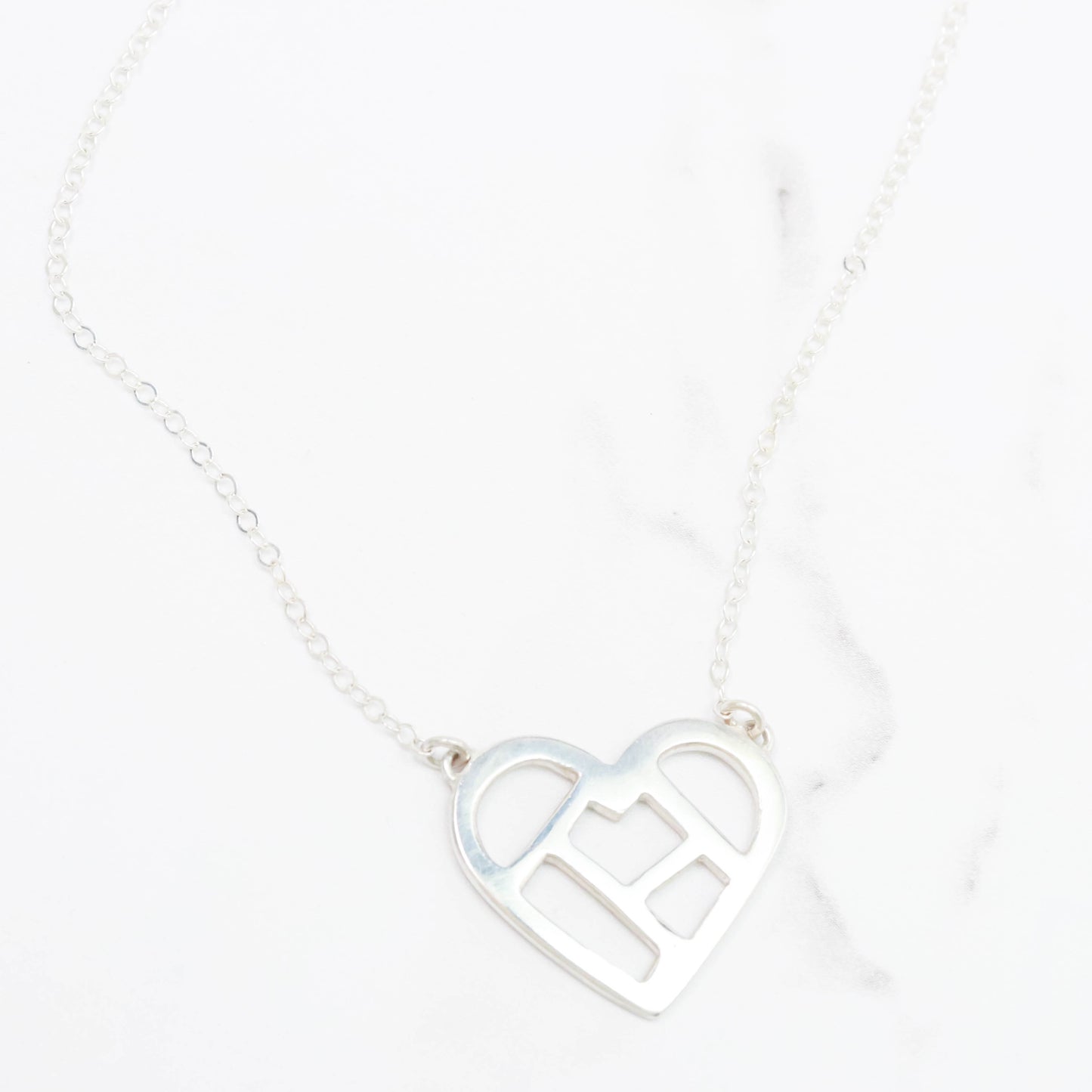 Cut Out Heart Sterling Silver Necklace