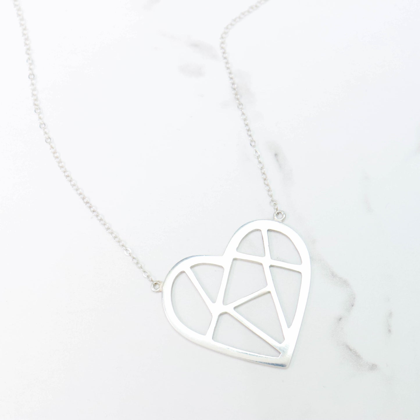 Cut Out Heart Sterling Silver Necklace