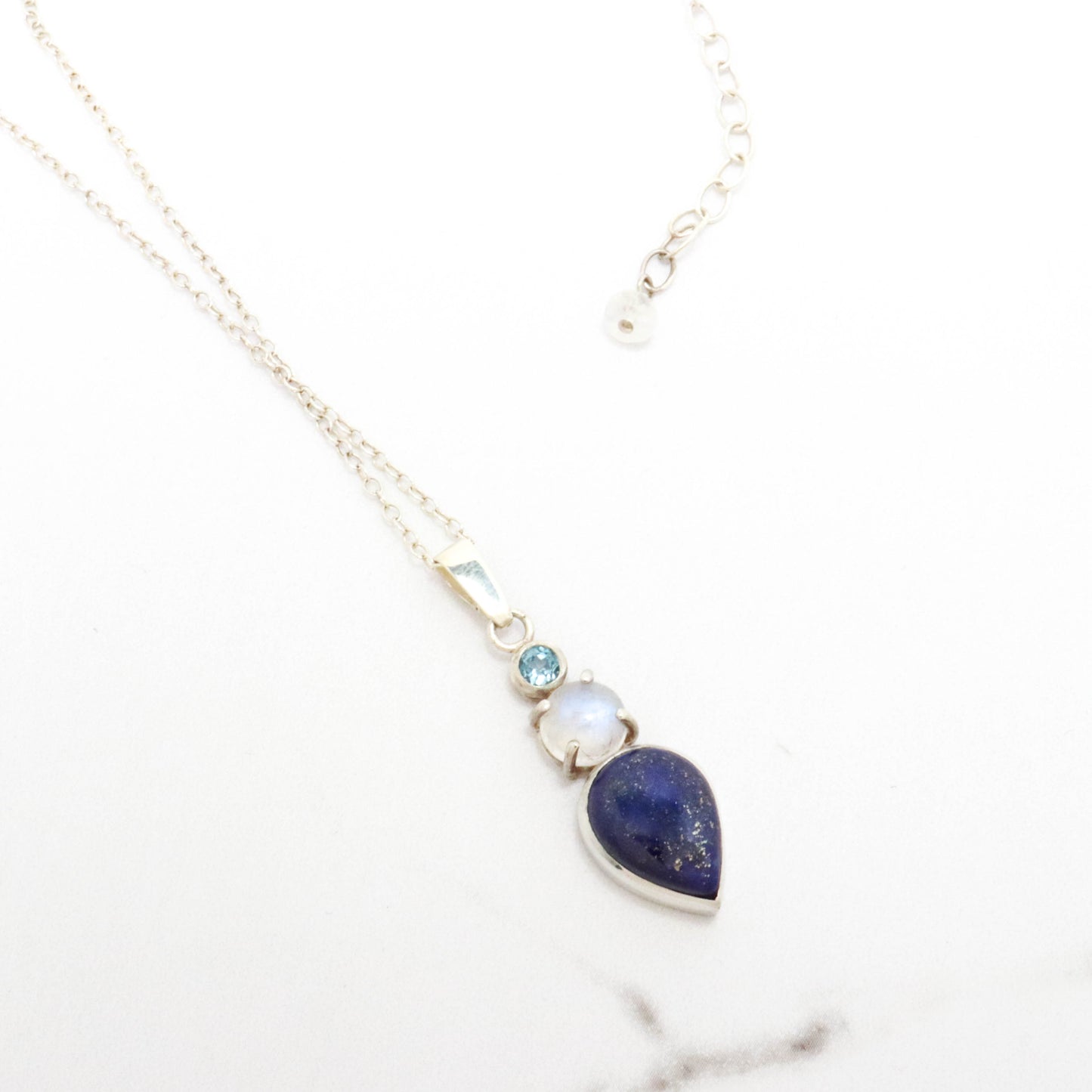 Lapis, Moonstone, & Blue Topaz Necklace