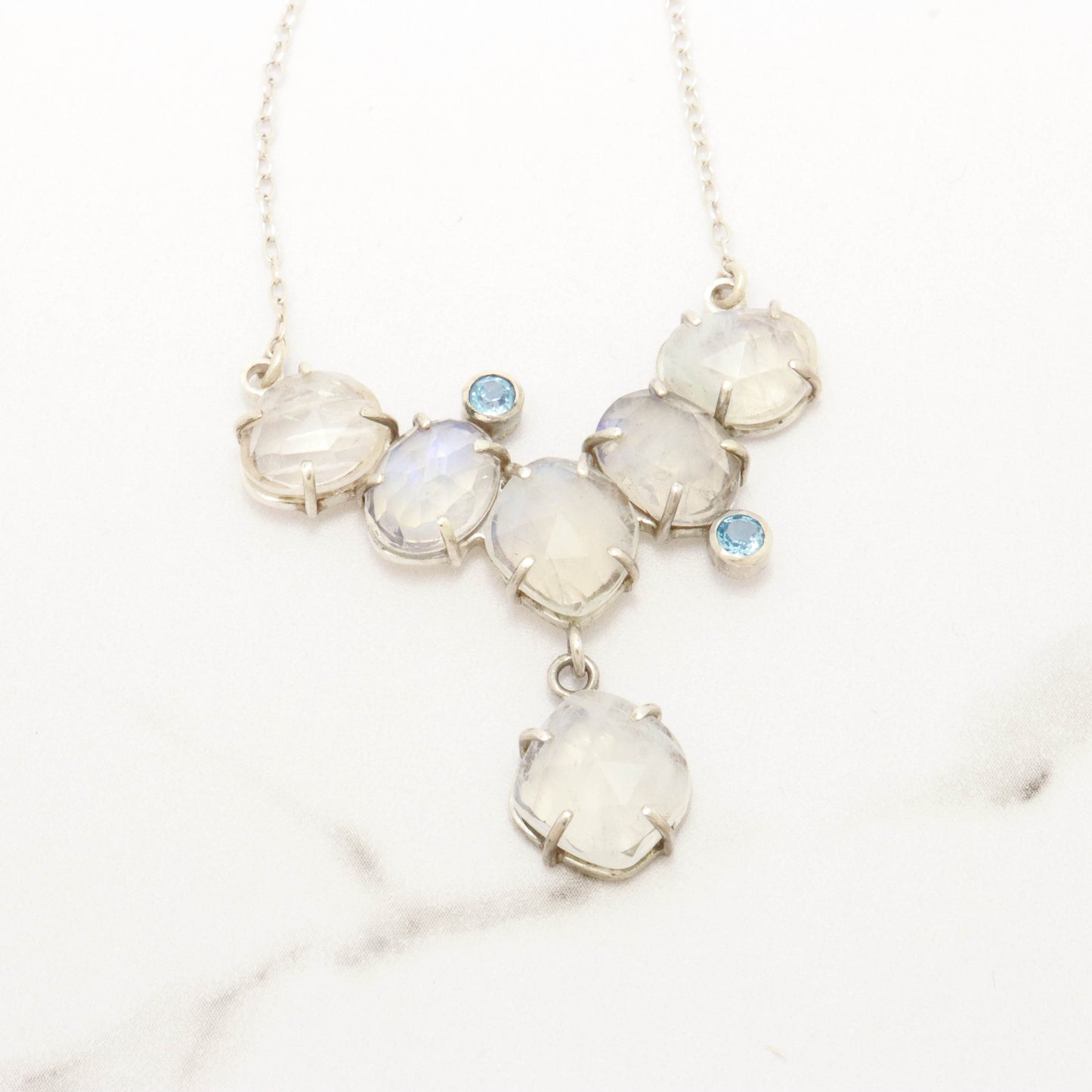 Moonstone & Blue Topaz Necklace