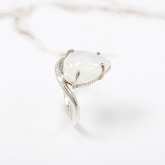 Moonstone Pear Wave Ring