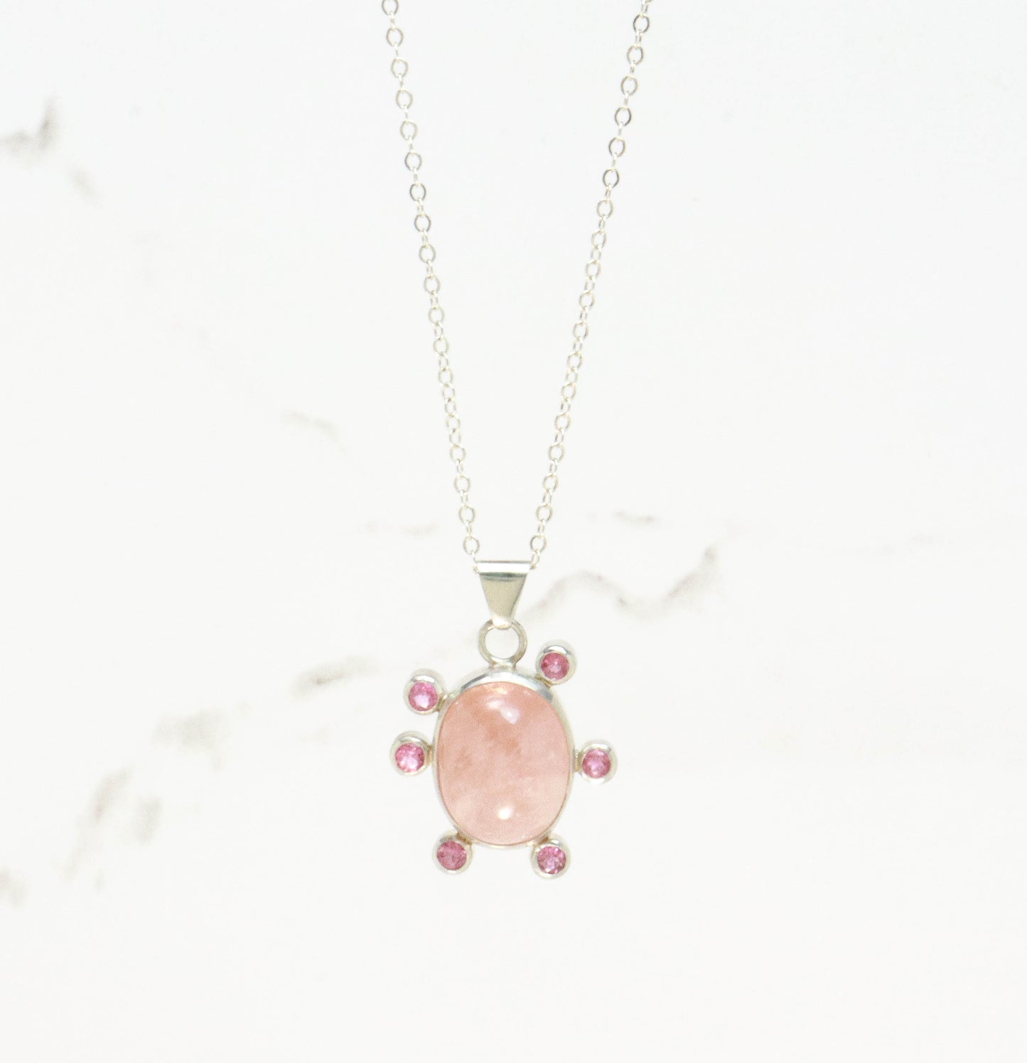 Think Pink-Morganite & Pink Tourmalines Necklace