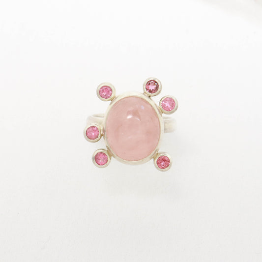 Think PInk-Morganite & Pink Tourmalines Ring