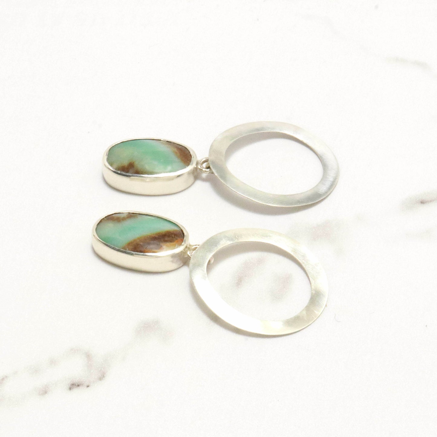 Opalized Single Dangle Earrings