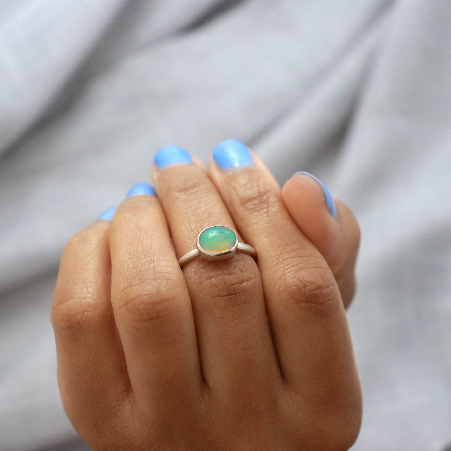 Opal Sterling Silver Ring