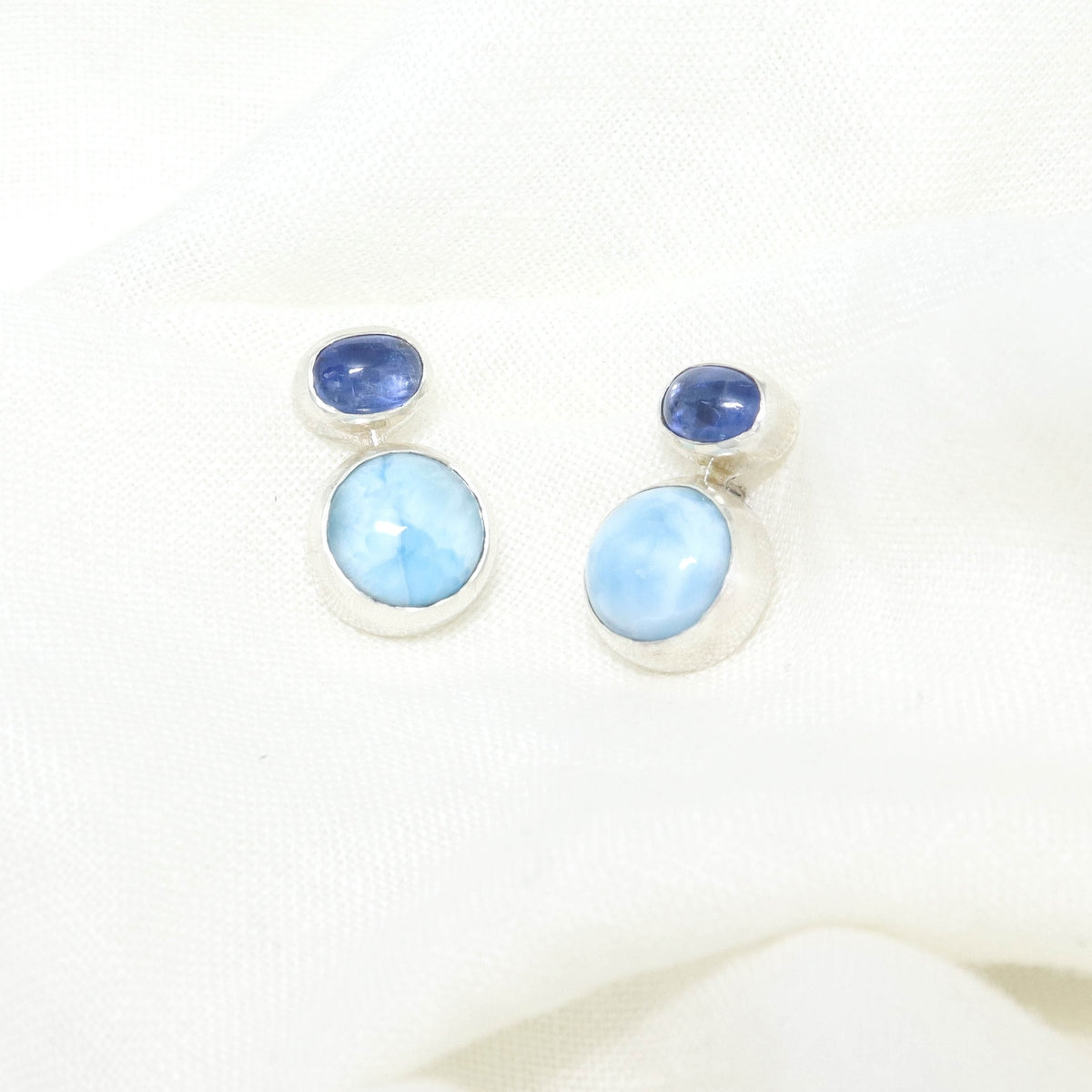 Kyanite & Larimer Stud Earrings