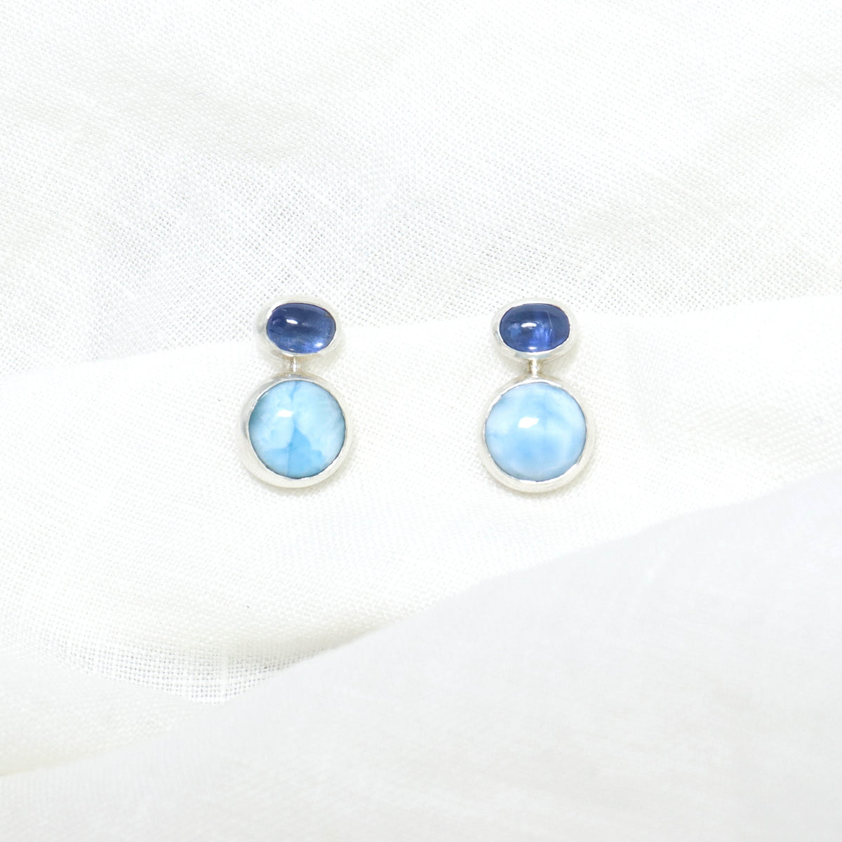 Kyanite & Larimer Stud Earrings