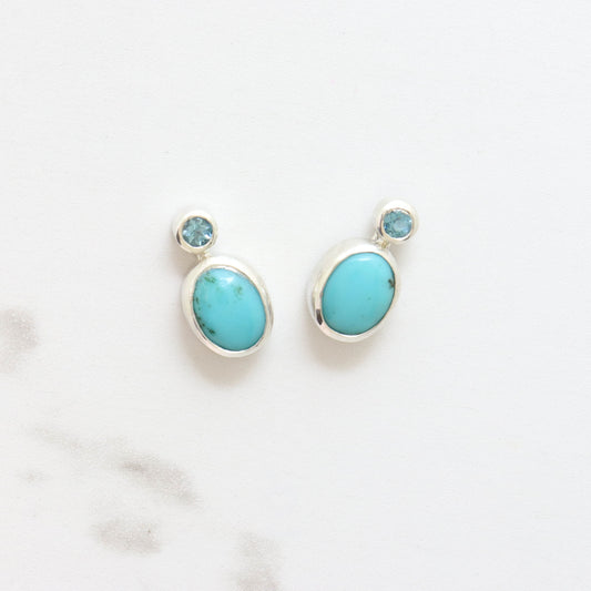 Turquoise & Blue Topaz Earrings