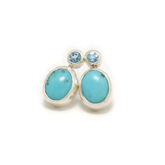 Turquoise & Blue Topaz Earrings