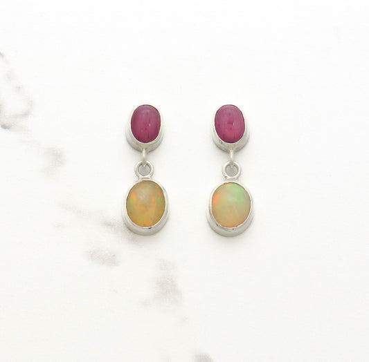 Ruby & Opal Earrings