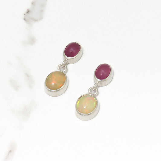 Ruby & Opal Earrings