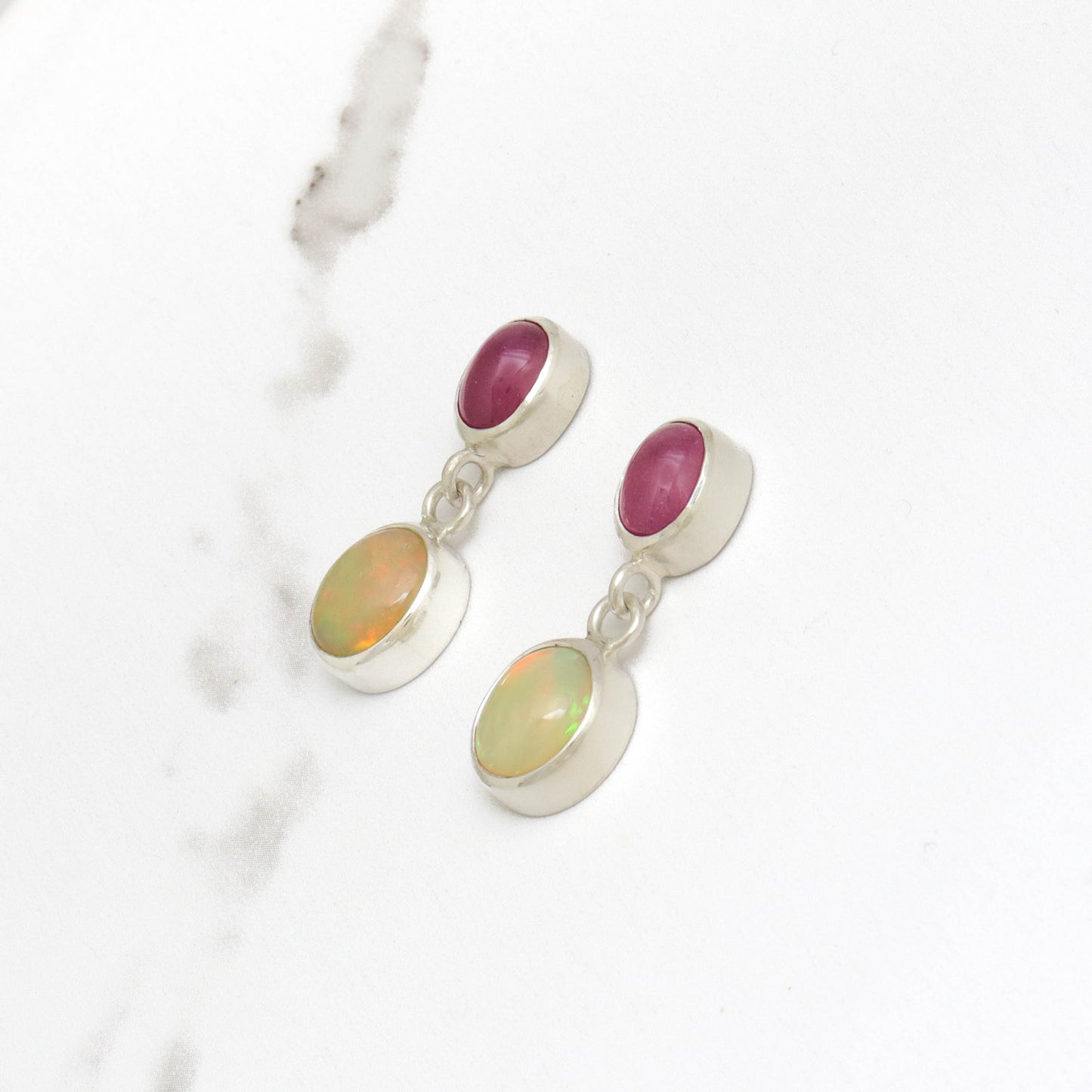 Ruby & Opal Earrings