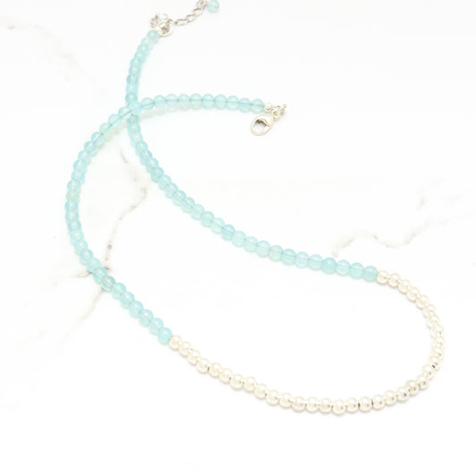 Silver and Chalcedony Single Strand Necklace