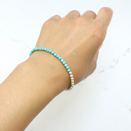 Sterling Silver and Turquoise Bead Bracelet
