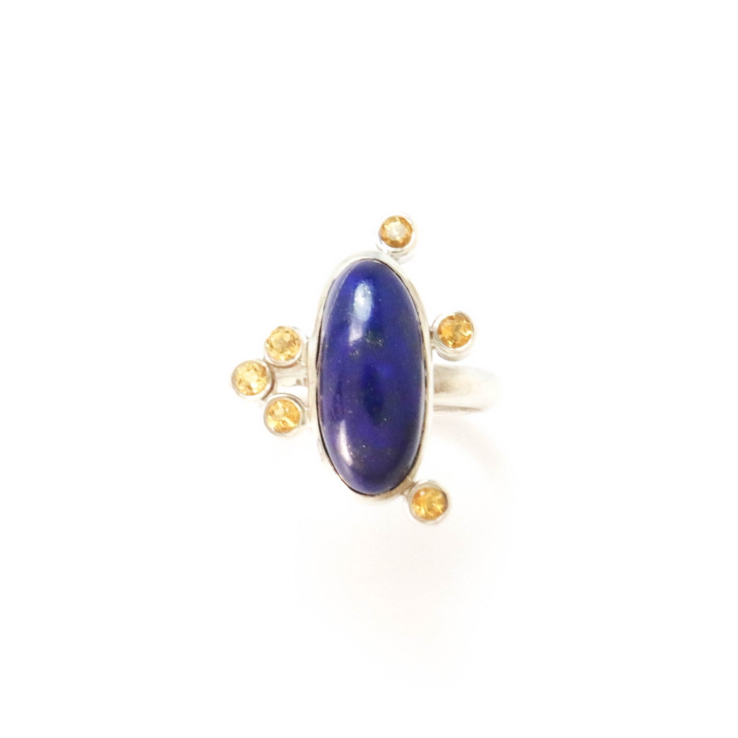 Lapis Lazuli & Citrine Sterling Silver Ring