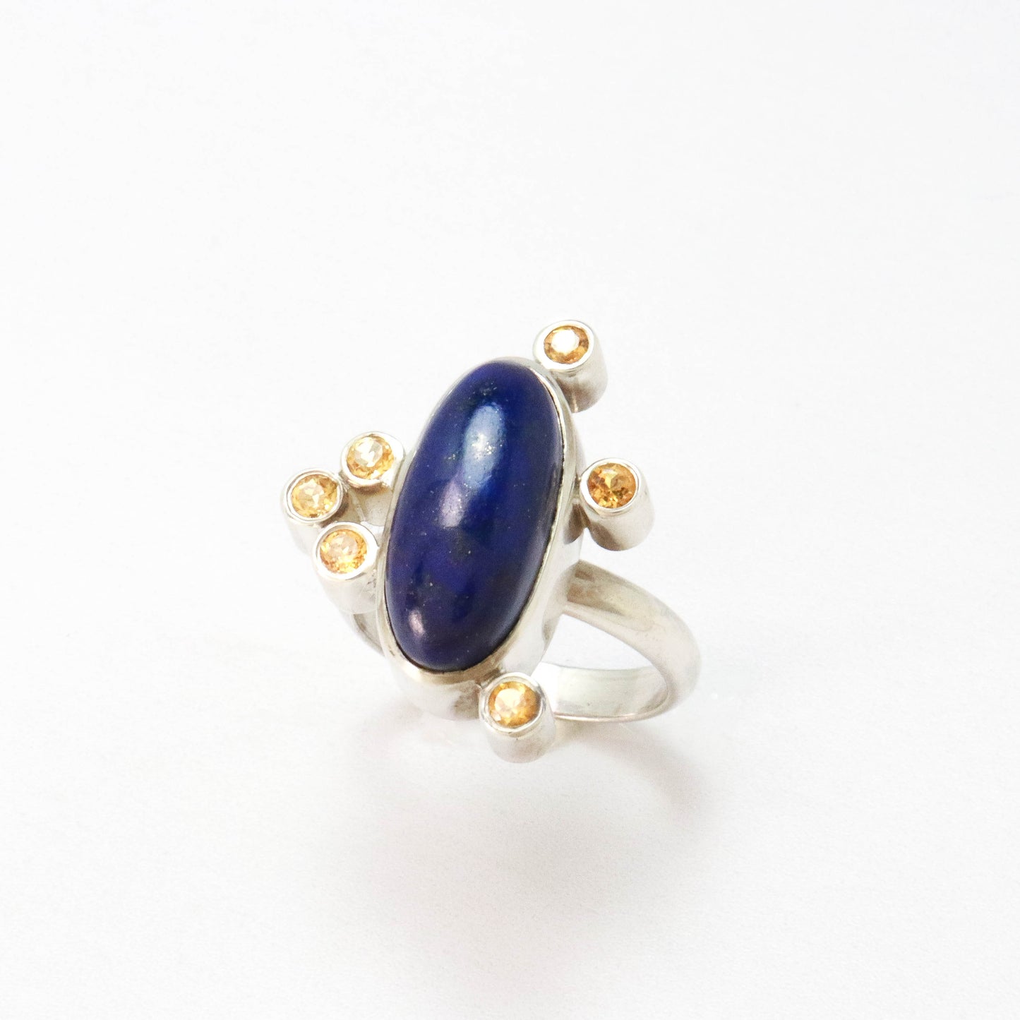 Lapis Lazuli & Citrine Sterling Silver Ring